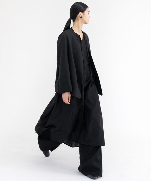 美品 Bshop eunoia ユノイア ブルゾン ジャケット 黒 Bshop ジャケット ノーカラージャケット eunoia | WOMEN