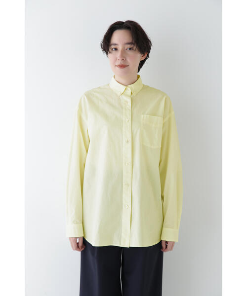 human woman ブラウス シャツ 製品染めボタンダウンオーバー