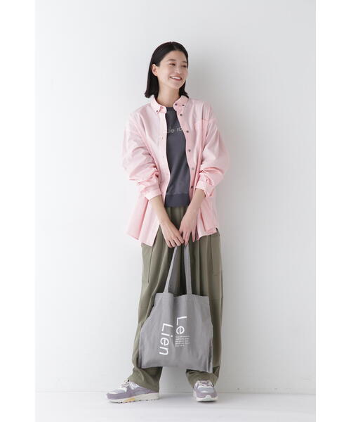 human woman ブラウス シャツ 製品染めボタンダウンオーバー