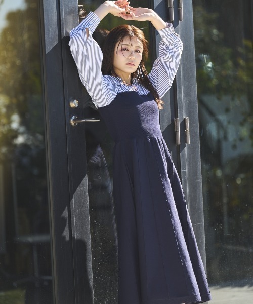 AND COUTURE ワンピース スキッパーシャツドッキングワンピース