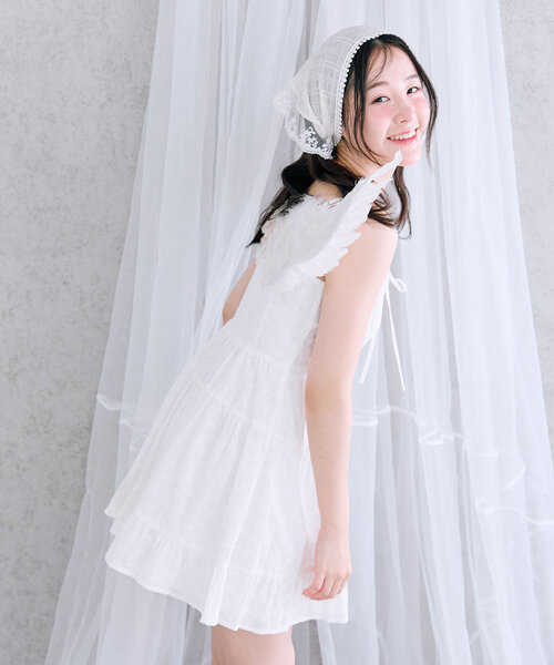 OLIVE des ワンピース レースアップミニキャミワンピース