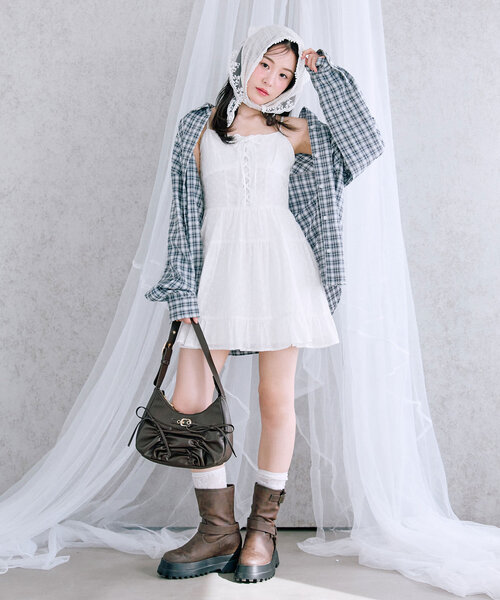 Olive des Olive レースアップミニキャミワンピース レースアップミニキャミワンピース | OLIVE des OLIVE(オリーブ