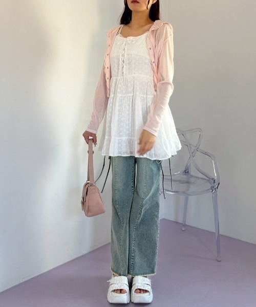 OLIVE des ワンピース レースアップミニキャミワンピース