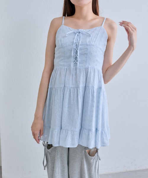 Olive des Olive レースアップミニキャミワンピース レースアップミニキャミワンピース | OLIVE des OLIVE(オリーブ