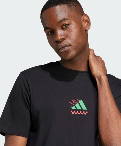 adidas メンズ Lサイズ Ｔシャツ アディダス ビンテージ adidas（アディダス） tシャツ ラウンジ ピザグラフィック 半袖Tシャツ
