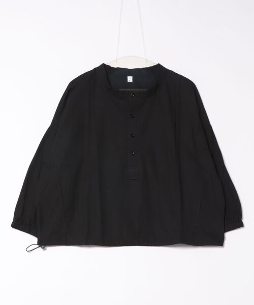 BLANC FICELLE ブラウス シャツ スタンドカラーヘンリーネックブラウス 