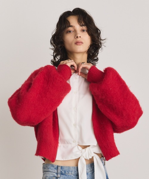 「Aunt Marie's」 ニットカーディガン FREE ホワイト レディース_画像4