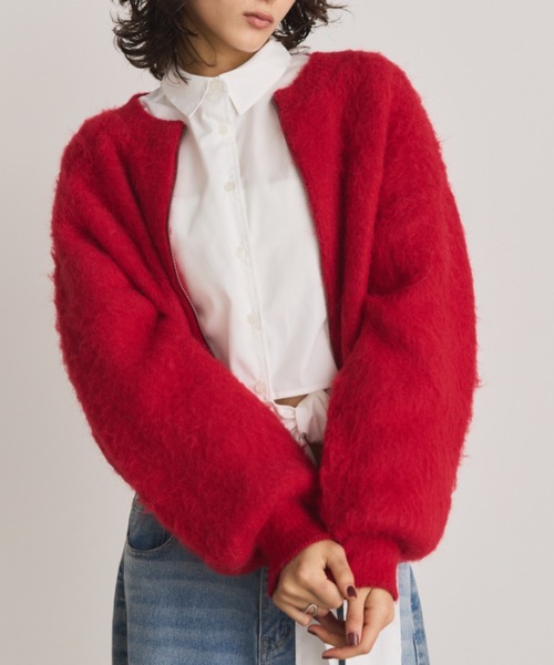 「Aunt Marie's」 ニットカーディガン FREE ホワイト レディース_画像5