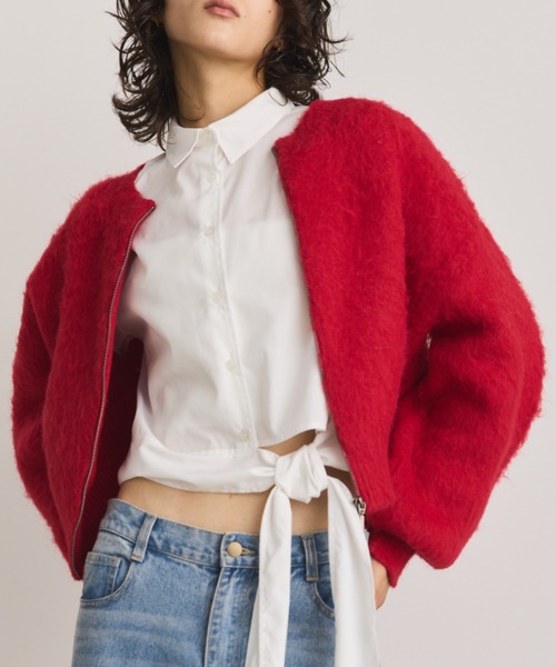 「Aunt Marie's」 ニットカーディガン FREE ホワイト レディース_画像7