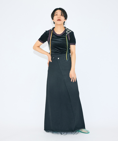 CITYSHOP tシャツ BICOLOR VELVET Tシャツ レディース