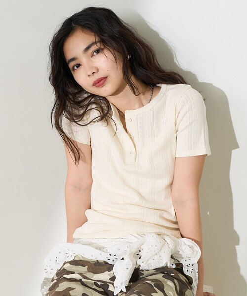 FREAK'S STORE（フリークスストア） tシャツ 針抜きフライスヘンリーT