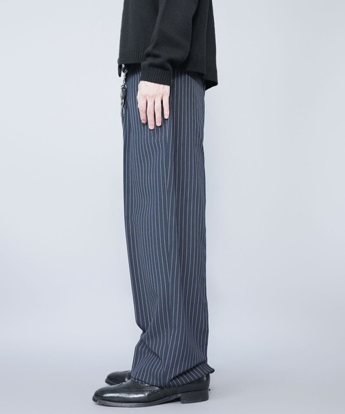 SPINNS（スピンズ） パンツ ピンストライプワイドスラックスパンツ