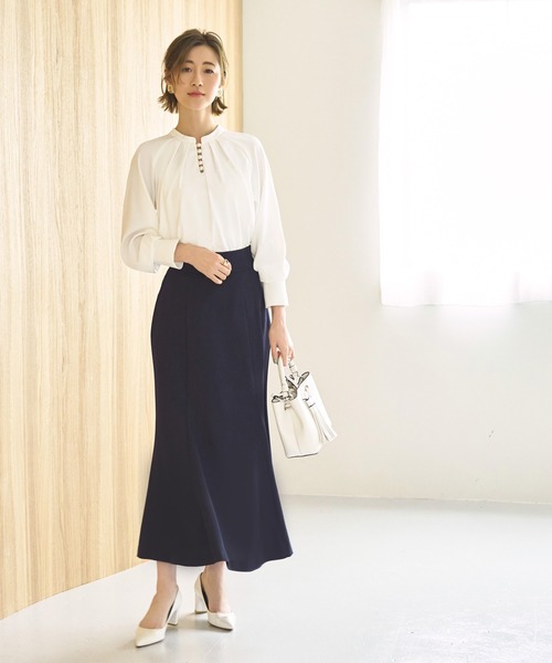 [RUIRUE BOUTIQUE] длинный рукав блуза S белый женский 