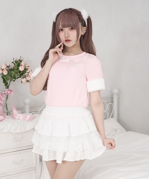 Pal elfy スカート コットンレースティアードスカート : ZOZOTOWN