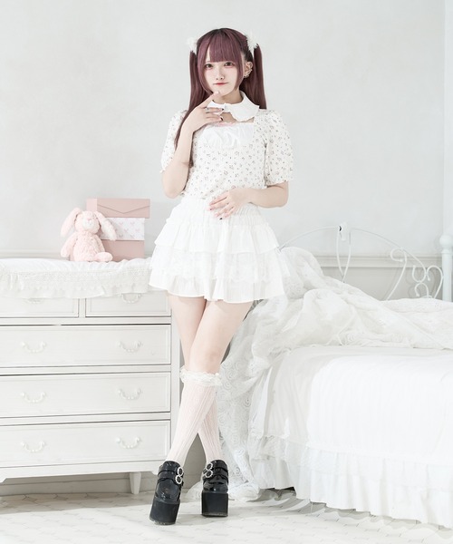 Pal elfy スカート コットンレースティアードスカート : ZOZOTOWN