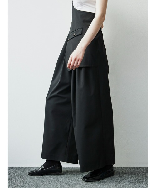 サロペット・オーバーオール・オールインワン gom shoulder salopette (black) セール】ショルダーベルトサロペット／shoulder belt salopette
