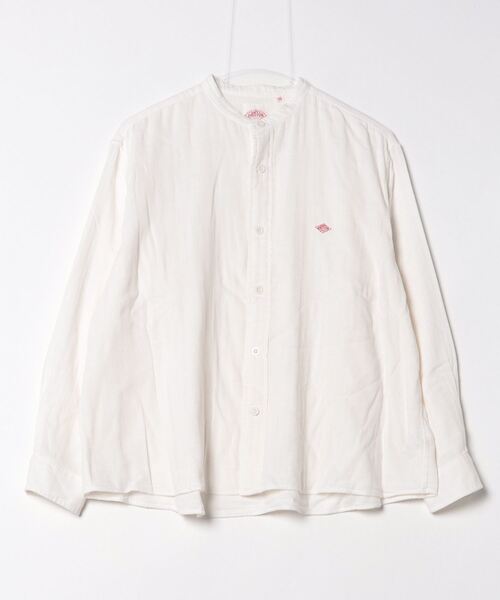 最終決算 「DANTON」 Danton ワンポイント長袖ブラウス ホワイト 38 トップス