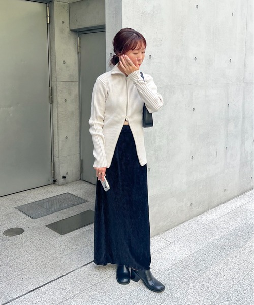 「feepur」 ロングスカート MEDIUM グレー レディース_画像2
