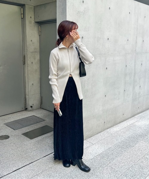 「feepur」 ロングスカート MEDIUM グレー レディース_画像9