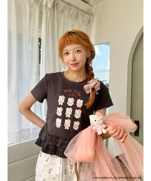 tシャツ ANGEL「HELLO KITTY」 RHINESTONE TEE レディース MORE self LOVE tシャツ ANGEL「HELLO KITTY」 ENCYCLOPEDIA TEE