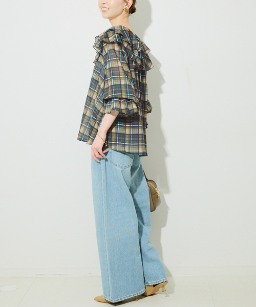 IENA - IENA 17SS 美品 ラッフル ブラウス SLOBE IENA ブラウス シャツ フロントスキッパーラッフル