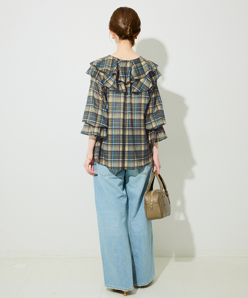 ★完売品★今期購入★SLOBE IENA★ラッフルジャガードブラウス ラッフルジャガードブラウス | スローブ イエナ(SLOBE IENA