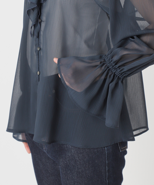 IENA - IENA 17SS 美品 ラッフル ブラウス SLOBE IENA ブラウス シャツ フロントスキッパーラッフル