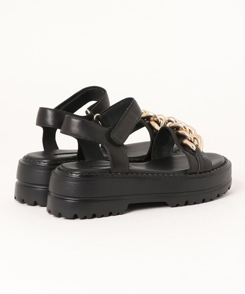 「PARADIS COULEUR」 フラットサンダル 24.5 ブラック レディース_画像2