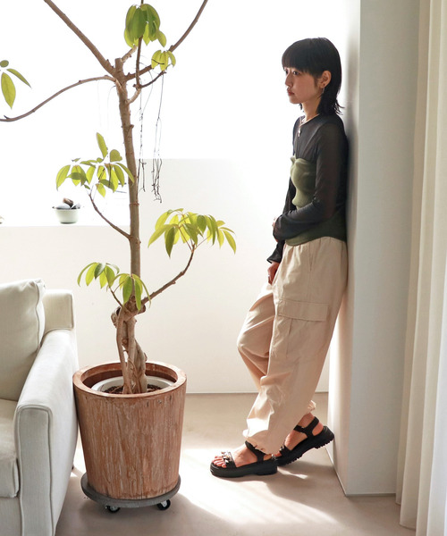 「PARADIS COULEUR」 フラットサンダル 24.5 ブラック レディース_画像7