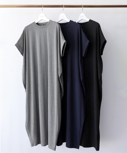 「ELFRANK」 半袖ワンピース FREE ネイビー レディース_画像2