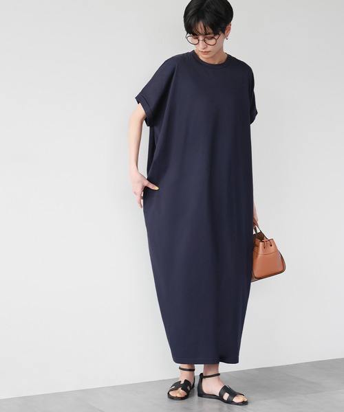 「ELFRANK」 半袖ワンピース FREE ネイビー レディース_画像8