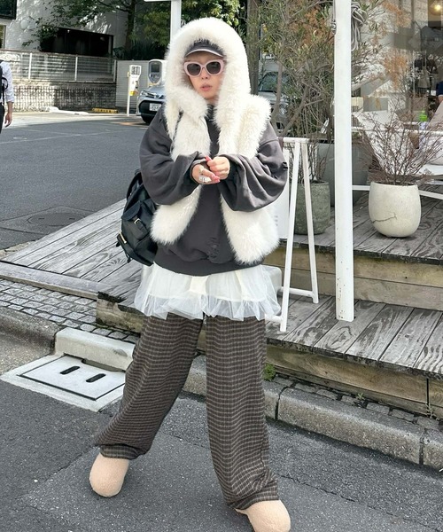 Alley Tokyo ワイドパンツ パンツ 「セットにもなる！」チェック太