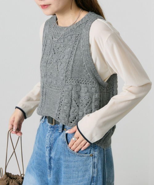 pual ce cin tシャツ ベロア リンガーカットソー レディース