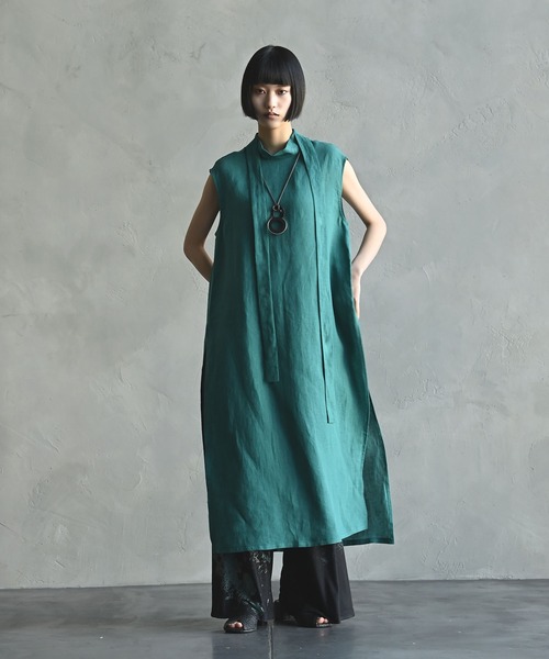 「funda mine」 ノースリーブワンピース FREE グリーン レディース_画像9