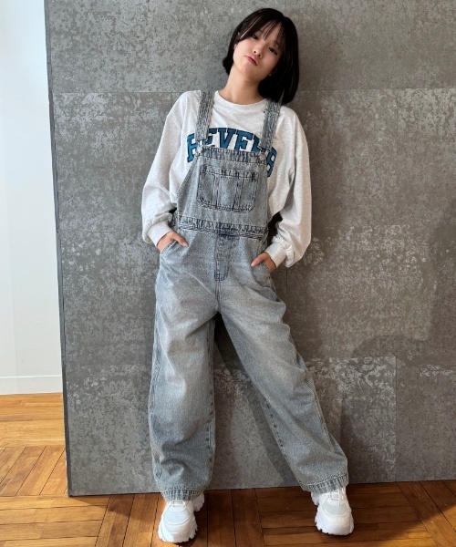 DUCK DIGGER デニムオーバーオール グレー LOVETOXIC オールインワン 「GOODPRICE」「ベーシック」デニム