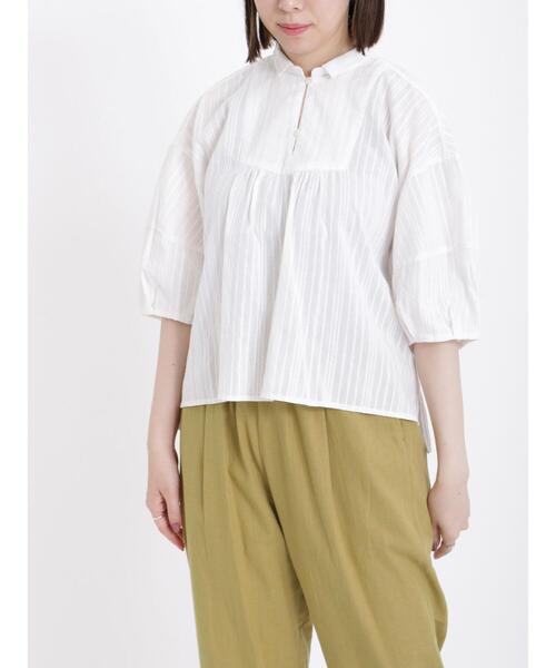 「sm2rhythm」 半袖シャツ F ターコイズブルー レディース_画像2