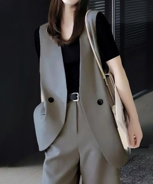 VIBGYOR ベスト ジレ FReePLACe/ミドル丈 ベスト ジレ X12660