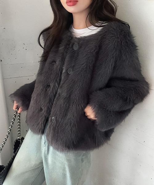 LAUIR（ラウアー） ジャケット ノーカラージャケット ノーカラー