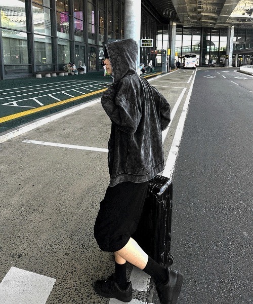 COSYHARU（コシハル） パーカー ピグメントオーバージップアップ