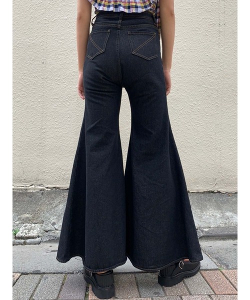 「PAMEO POSE」 ブーツカットデニムパンツ S ブルー レディース_画像3