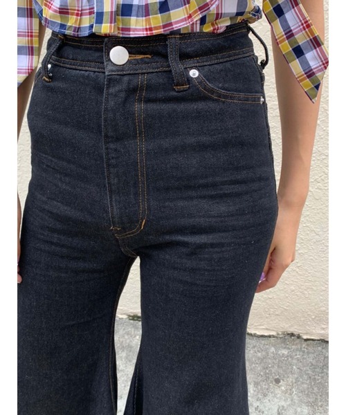 「PAMEO POSE」 ブーツカットデニムパンツ S ブルー レディース_画像4