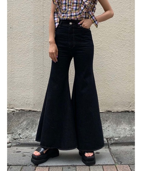 「PAMEO POSE」 ブーツカットデニムパンツ S ブルー レディース_画像9