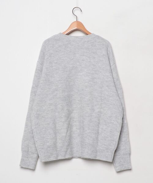 「MONO-MART」 ストライプ柄長袖ニット M グレー メンズ_画像2