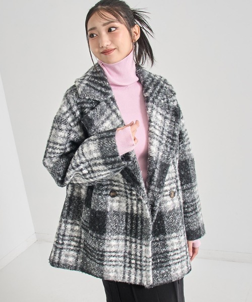 ANAP（アナップ） コート アウター 先染めチェック柄オーバーサイズ