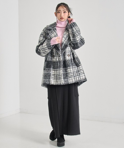ANAP（アナップ） コート アウター 先染めチェック柄オーバーサイズ