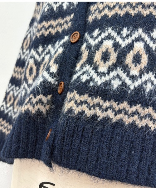 SHEENA（シーナ） カーディガン ノルディック柄ニットカーディガン