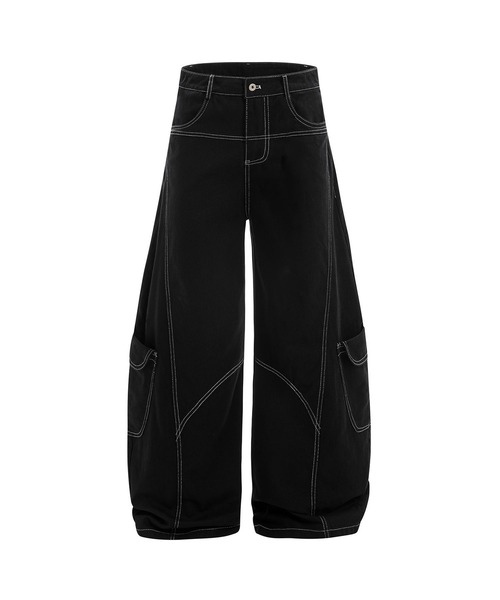 カーゴパンツ HOOK -select- デニムカーゴバルーンパンツ メンズ