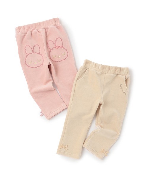 KP パンツ mimiちゃん刺しゅう ニットコール パンツ キッズ 子供服