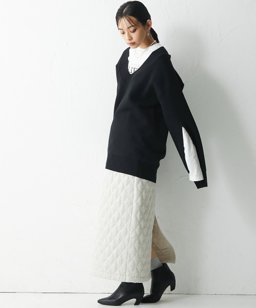 「CHIC STYLE」 スカート 5L アイボリー レディース_画像3