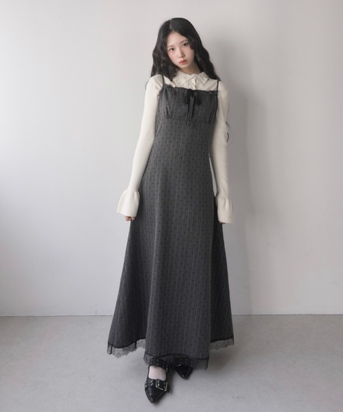 mellowneon（メロウネオン） ワンピース ドットレースドッキングキャミ